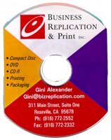 cd-r business card duplication with paper label